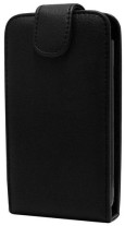 Кожен калъф Flip голям клипс Samsung Galaxy Y Duos S6102 черен